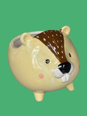 Streamline Hedgehog Ceramic Planter Cute Animal Succulent Pot 4.5”